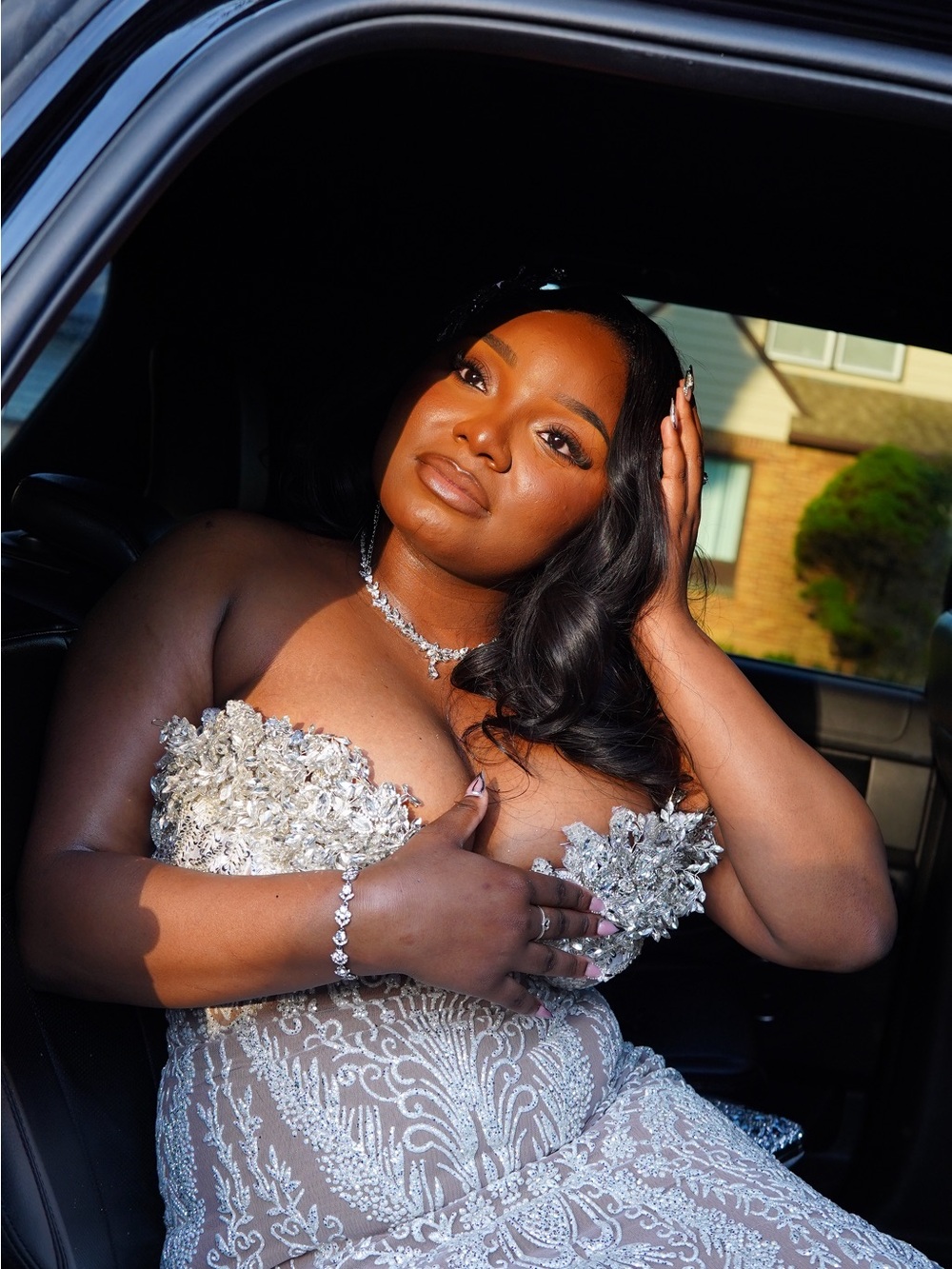 Elegant Beaded Champagne Prom Dress - Women